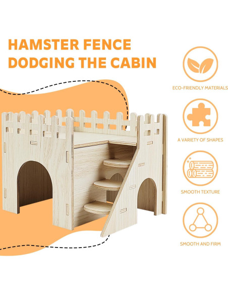 Casa de Hámster de Madera Highland Farms - 2 Pisos con Tobogán Casa de Hámster de Madera Highland Farms - 2 Pisos con Tobogán