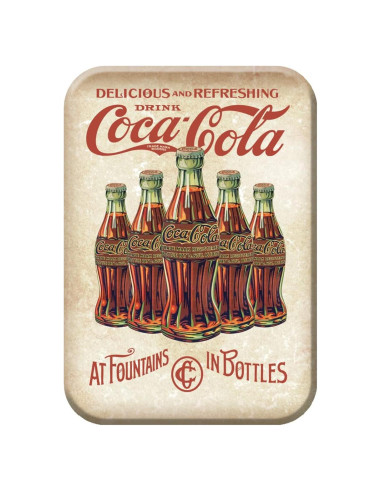 Imán Retro Coca-Cola Desperate Enterprises 5 Botella 5,08x7,62cm