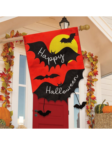 Bandera de Arpillera Briarwood Lane 101.6x71.1 cm Halloween Bandera de Arpillera Briarwood Lane 101.6x71.1 cm Halloween