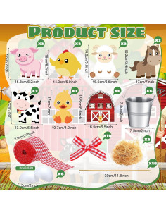 Set 6 Decoraciones Fiesta Animales Granja Weekgrat 2