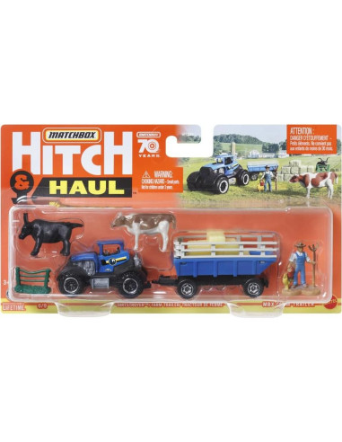 Juego de Remolque Matchbox 70 Aniversario - Tractor Azul