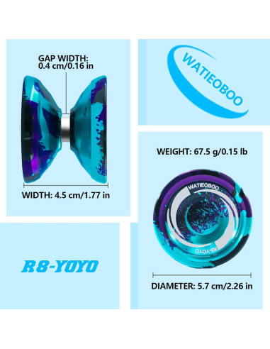 Yoyo WATIEOBOO R8 Profesional de Metal con Accesorios