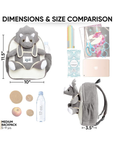Mochila Triceratops Naturally KIDS para Niños 2-5 Años