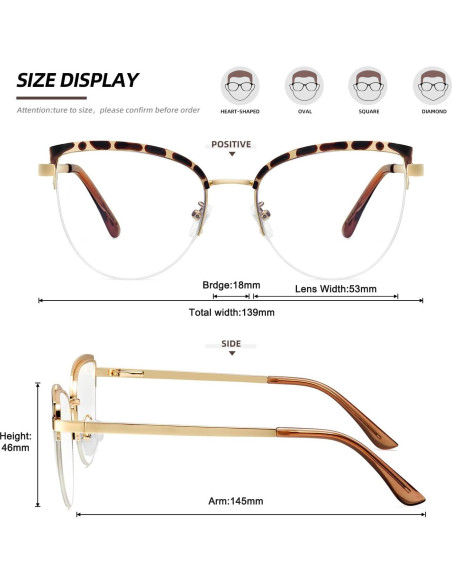 Gafas Bloqueadoras Luz Azul MEETSUN Ojo de Gato Marco Metal Gafas Bloqueadoras Luz Azul MEETSUN Ojo de Gato Marco Metal