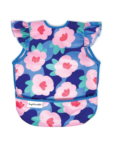 Babero Impermeable Tiny Twinkle Floral Azul 6-24 meses