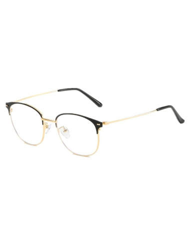 Gafas Vintage Semirrimless Shiratori Negro Dorado 47mm