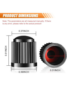 Cubiertas de Válvula de Neumático KITUREK 8PCS Negro 2