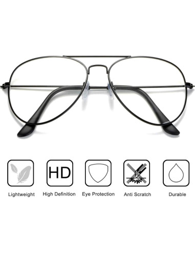 Gafas de Aviador AISSWZBER Lente UV400 Marco Metálico
