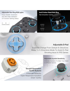 Controlador GuliKit KK3 Max Inalámbrico para Switch y Móvil 2