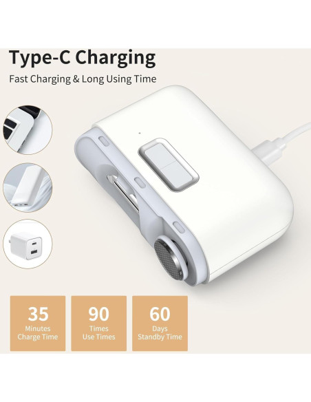 Cortador y Limador de Uñas Eléctrico WEIHUINET 3 en 1 USB Cortador y Limador de Uñas Eléctrico WEIHUINET 3 en 1 USB