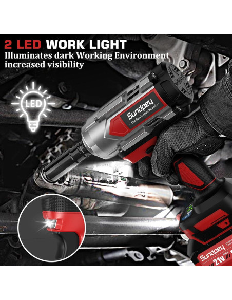 Llave de Impacto Inalámbrica Sundpey RMWRH002 1200Nm 21V Llave de Impacto Inalámbrica Sundpey RMWRH002 1200Nm 21V