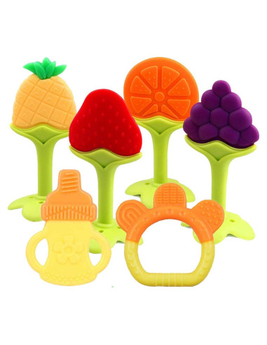 Juguetes de Dentición para Bebés 6 Piezas Silicona BPA Libre