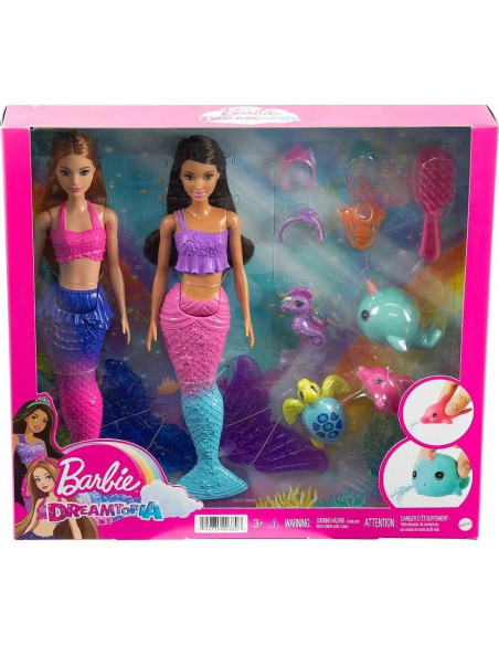 Conjunto Sirena Barbie Morenas con Mascotas y Accesorios Conjunto Sirena Barbie Morenas con Mascotas y Accesorios