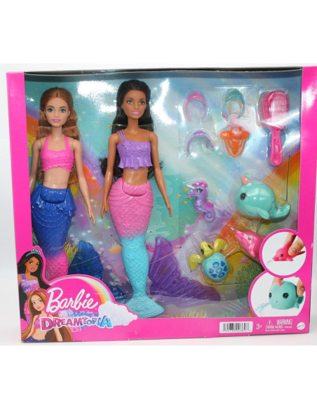 Conjunto Sirena Barbie Morenas con Mascotas y Accesorios Conjunto Sirena Barbie Morenas con Mascotas y Accesorios