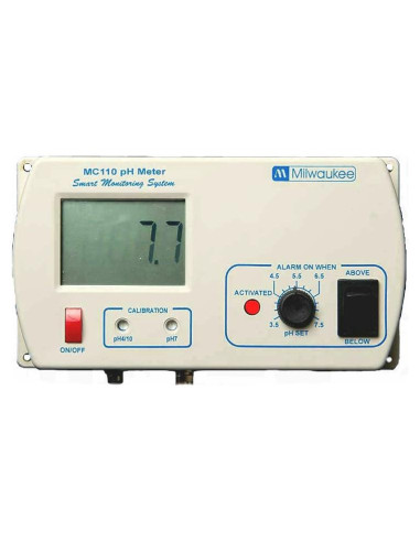 Monitor de pH Milwaukee MC110 con kit de montaje 0-14 pH