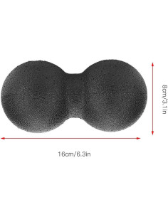 Bola de Masaje Doble Lacrosse Sunicon 16x8cm Negro 2