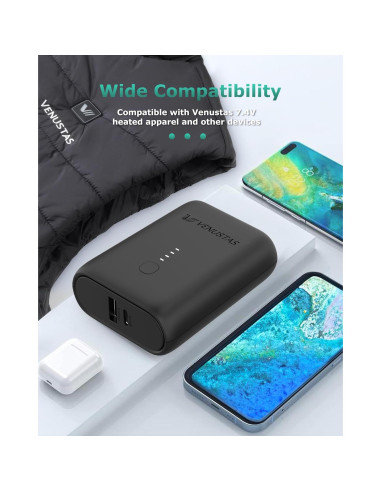 Batería Recargable Venustas 5000mAh para Ropa Térmica