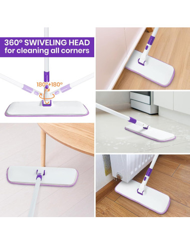 Mopa de Polvo MAVRIZ Microfibra Lavable 40 cm Mango Largo