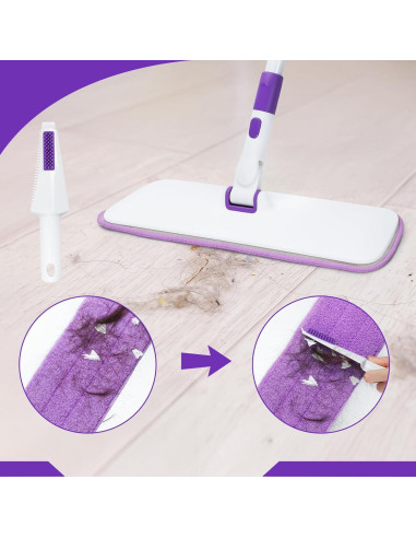 Mopa de Polvo MAVRIZ Microfibra Lavable 40 cm Mango Largo