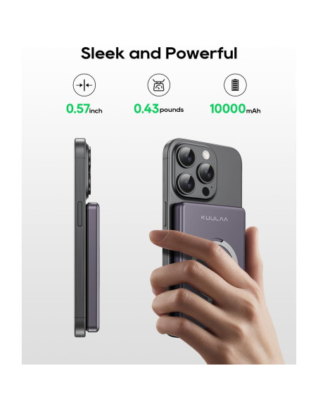 Batería Externa Magnética Kuulaa 10000mAh Carga Rápida PD 20W Batería Externa Magnética Kuulaa 10000mAh Carga Rápida PD 20W