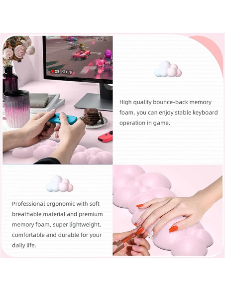 Reposamuñecas Ergonómico Amszke 3 Piezas Rosa Degradado Reposamuñecas Ergonómico Amszke 3 Piezas Rosa Degradado
