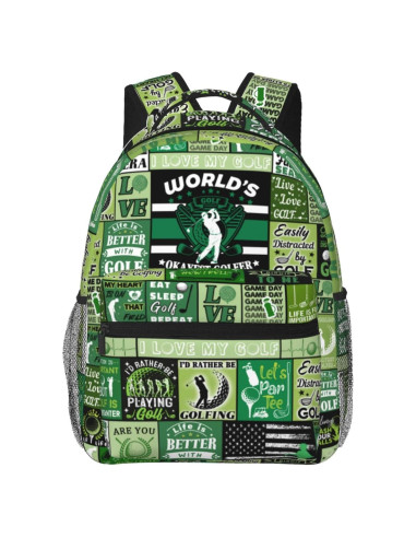 Mochila Escolar Deportiva COOLHERO 40 cm Tema Golf Unisex