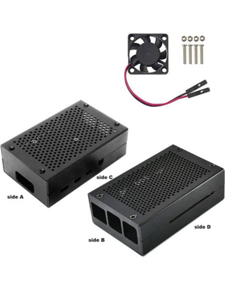 Caja de Aluminio ODS704 con Ventilador para Raspberry Pi 4B Caja de Aluminio ODS704 con Ventilador para Raspberry Pi 4B
