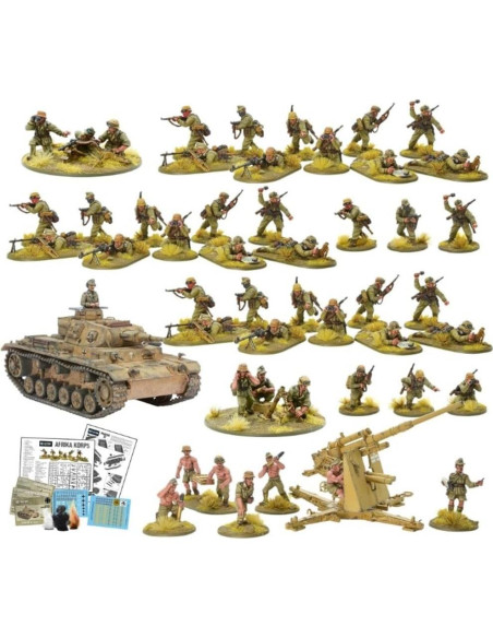 Paquete de Miniaturas Warlord Afrika Korps 1:56 - 36 Figuras Pintables Paquete de Miniaturas Warlord Afrika Korps 1:56 - 36 Figuras Pintables