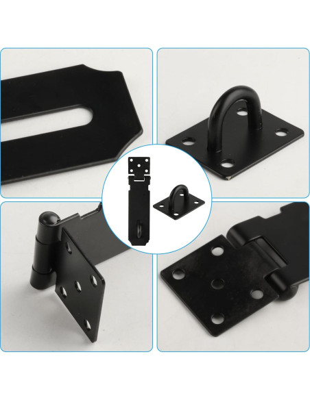 Hasp de Cerradura de Acero Inoxidable QBXMY7 12.7 cm Negro Hasp de Cerradura de Acero Inoxidable QBXMY7 12.7 cm Negro