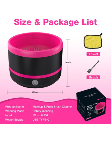 Limpiadora Eléctrica de Brochas SOGUE USB Portátil 10x7cm