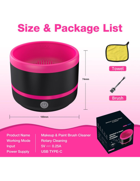Limpiadora Eléctrica de Brochas SOGUE USB Portátil 10x7cm Limpiadora Eléctrica de Brochas SOGUE USB Portátil 10x7cm