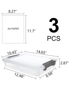 Citylife 3 PCS Contenedores de Almacenamiento Plástico 37.2x26.5cm 2