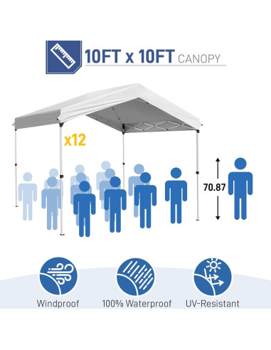 Carpa Plegable MELOOLM 3x3m Blanca Resistente al Agua