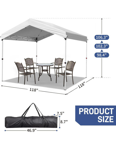 Carpa Plegable MELOOLM 3x3m Blanca Resistente al Agua Carpa Plegable MELOOLM 3x3m Blanca Resistente al Agua