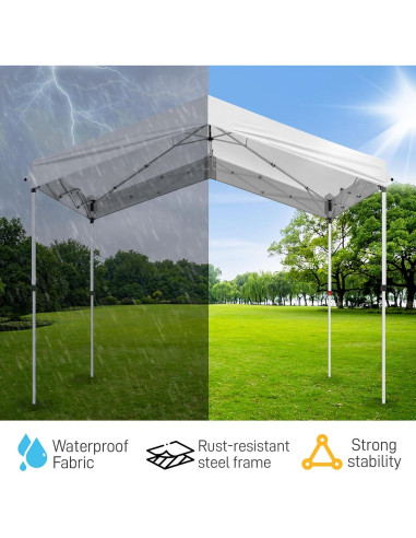Carpa Plegable MELOOLM 3x3m Blanca Resistente al Agua