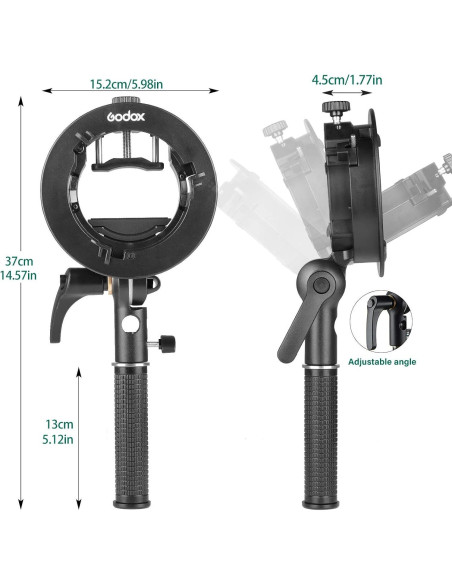 Soporte Godox S2 para Speedlite y Montura Bowens - 0.88 kg Soporte Godox S2 para Speedlite y Montura Bowens - 0.88 kg