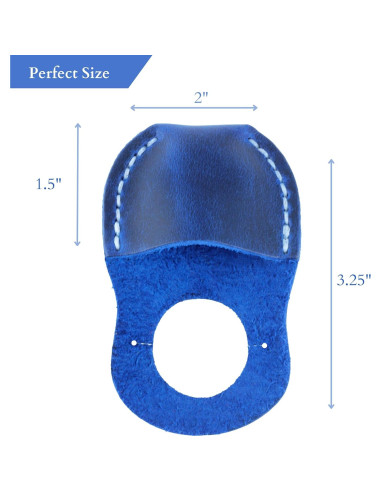 Protector de Pulgar de Cuero Toprank para Tallado en Madera - Azul