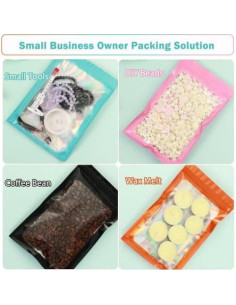 200 Bolsas Holográficas Mylar 5x8 cm GcFoir Reutilizables 2