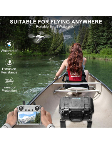 Estuche Duro Impermeable Lekufee para DJI Mini 3 Pro y Accesorios