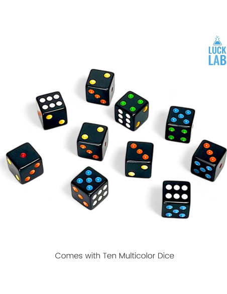 Conjunto de Dados D6 Luck Lab 10 Piezas 16mm Multicolor Conjunto de Dados D6 Luck Lab 10 Piezas 16mm Multicolor