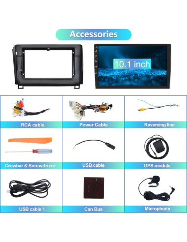 Estéreo de Coche Litillbuly Android 13 10.1" 2GB 64GB para Toyota
