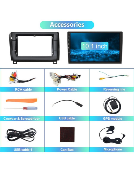 Estéreo de Coche Litillbuly Android 13 10.1" 2GB 64GB para Toyota Estéreo de Coche Litillbuly Android 13 10.1" 2GB 64GB para Toyota