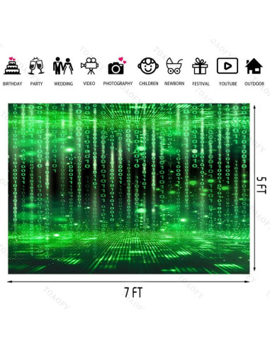 Fondo de Fotografía Vinilo 2.13x1.52m TOAOFY Verde