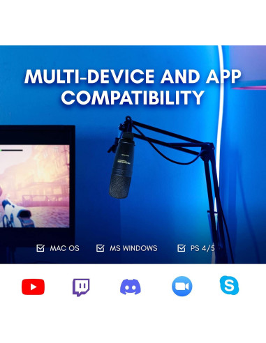 Kit Completo de Podcast Marantz Pro - Micrófono USB y Soporte Ajustable