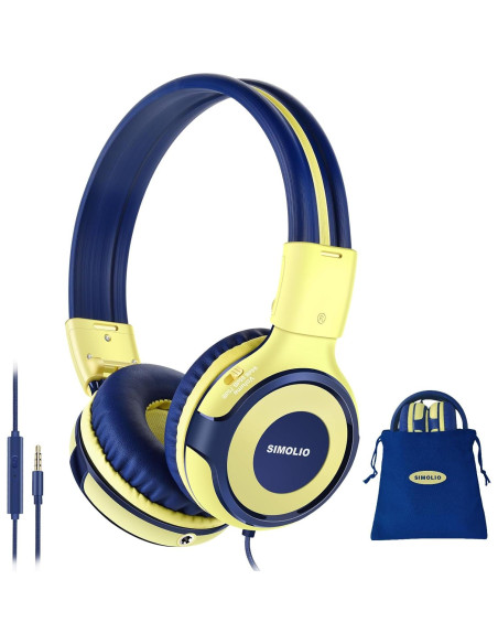 Auriculares Estéreo SIMOLIO con Micrófono y Limitador de Volumen Auriculares Estéreo SIMOLIO con Micrófono y Limitador de Volumen