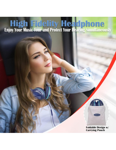 Auriculares Estéreo SIMOLIO con Micrófono y Limitador de Volumen