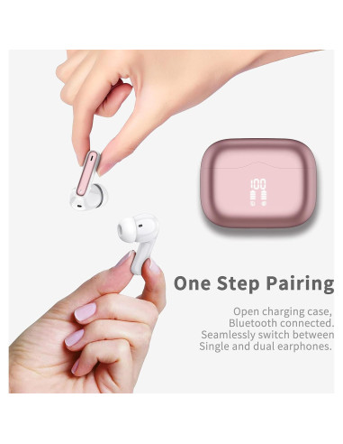 Auriculares Inalámbricos A97 Bluetooth 5.4 IP7 40H Rosa