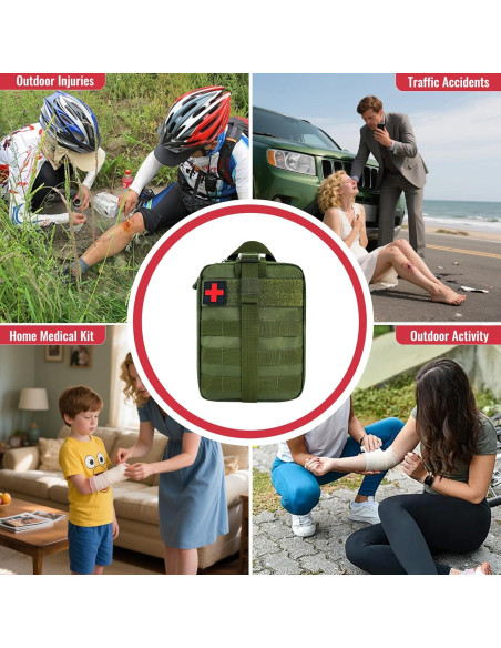 Kit de Primeros Auxilios Táctico JUMAHE Verde Militar 18x8x24cm Kit de Primeros Auxilios Táctico JUMAHE Verde Militar 18x8x24cm