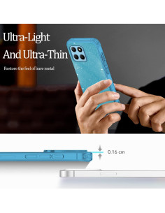 Funda Honor X6 Brillo Doble Capa TPU y PC Azul 2