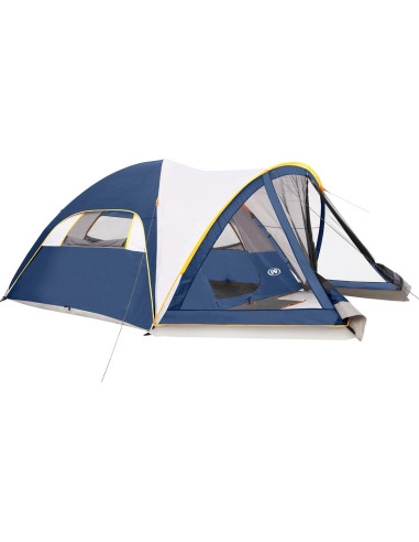 Tienda de Camping UNP Domo 6 Personas 4.27x3.35m Azul Oscuro